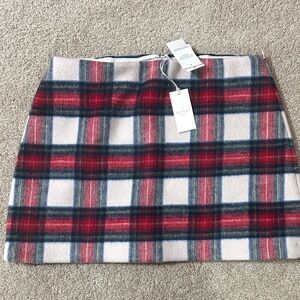 Abercrombie & Fitch Red and Blue Plaid Mini Skirt